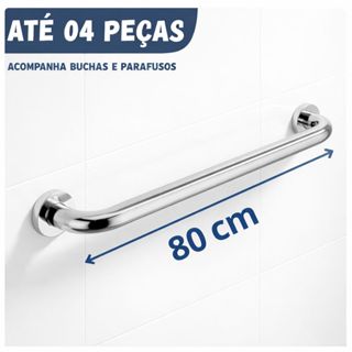Barra Apoio 80cm 50cm a 30cm Antiqueda Inox Banheiro Escada Corrimão Acessibilidade Suporte Idosos Alça PCD em Oferta na Shopee