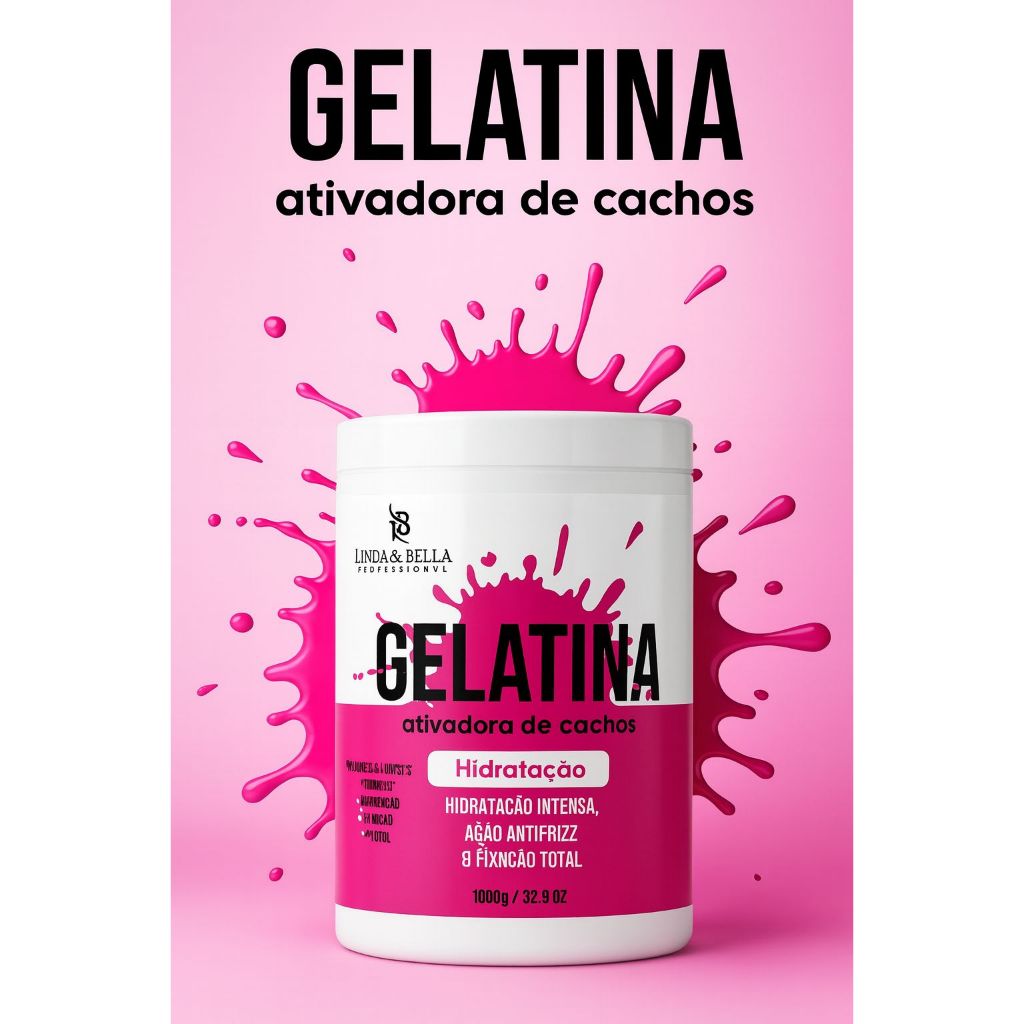 Gelatina Ativadora De Cachos 1Kg Linda&Bella Hidratação Definição Volume em Oferta na Shopee