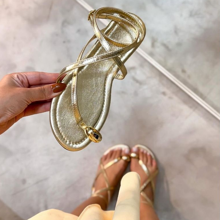 Rasteira Feminina Delicada Lesma Dourado Bela Macia Atemporal Tendência Confortável Birken Papete