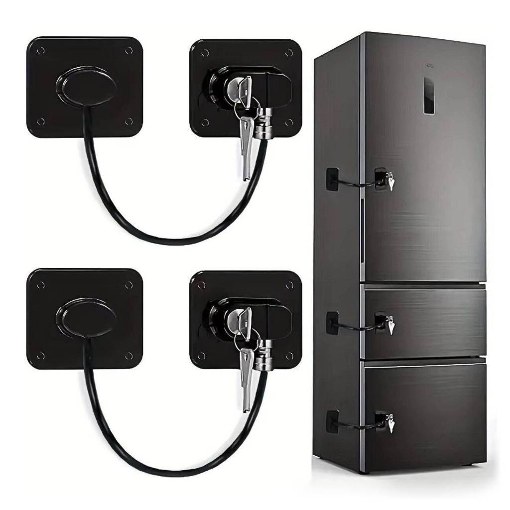 Trava de Porta de Armário Tranca Cadeado Segurança Do Bebê Geladeira Freezer Gaveta Janela Porta Com Chave