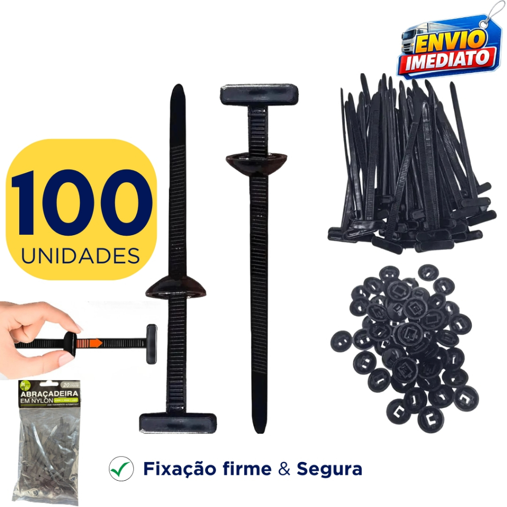 Kit 100/80/40/20 Unidades De Abraçadeiras Travamento Automático Universal De Nylon Multifuncional