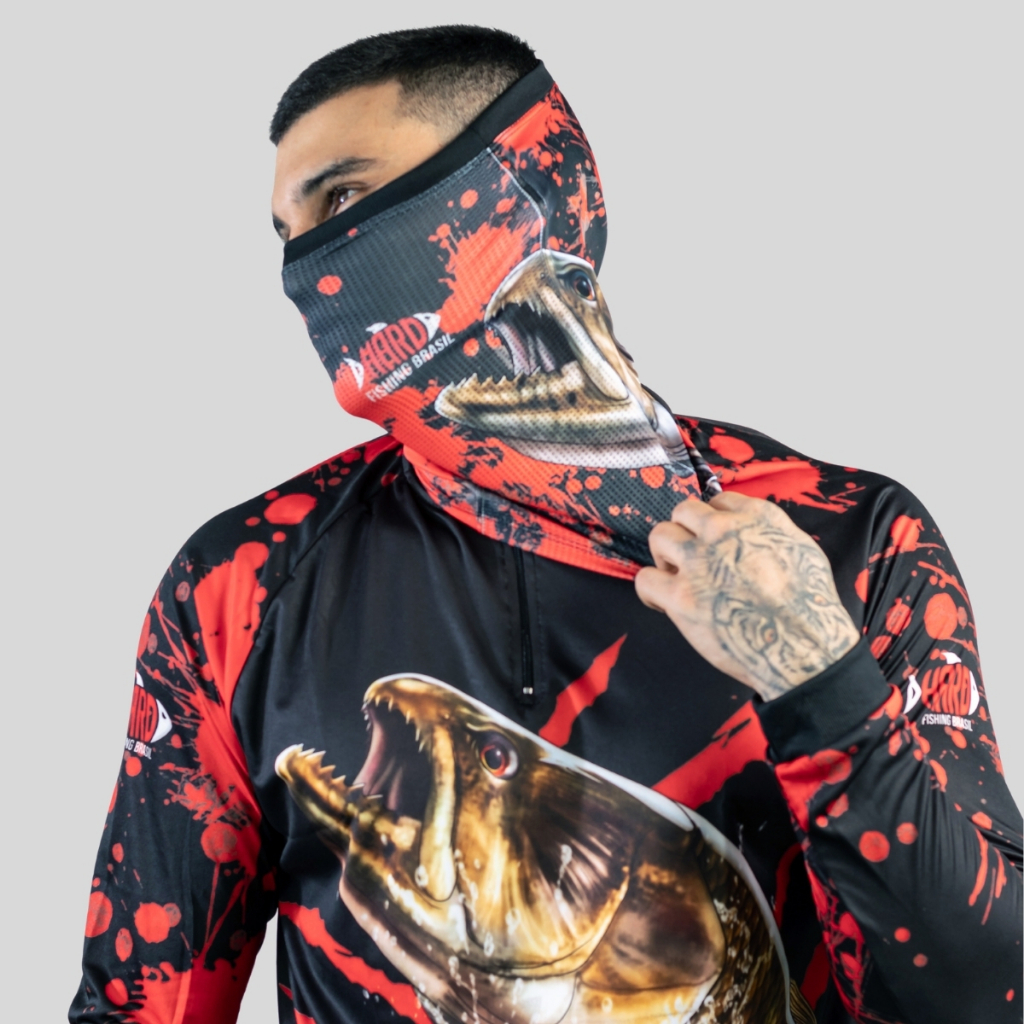 Kit Camisa De Pesca + Bandana Traira Camiseta Proteção UV50