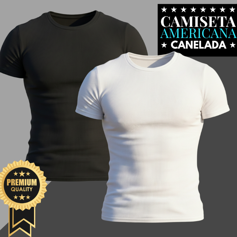 Camiseta Masculina Canelada estilo Americana RAPPER Blusa Camisa Slim Americana Justa Ao Corpo