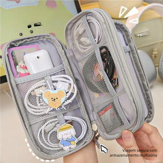 Necessaire Organizadora Portátil Premium - Bolsa para Celular, Cabos e Fios de Carregamen…