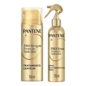 Pantene Pro-Resgate Regeneração molecular  e Pro-Tetor Leave-in e Spray
