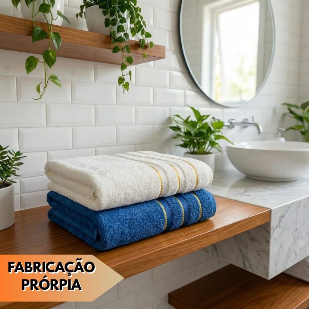 Kit 2 Toalhas Banhão Franciele Banho 70x140 Felpuda 100% Algodão Alta Absorção Macia em Oferta na Shopee
