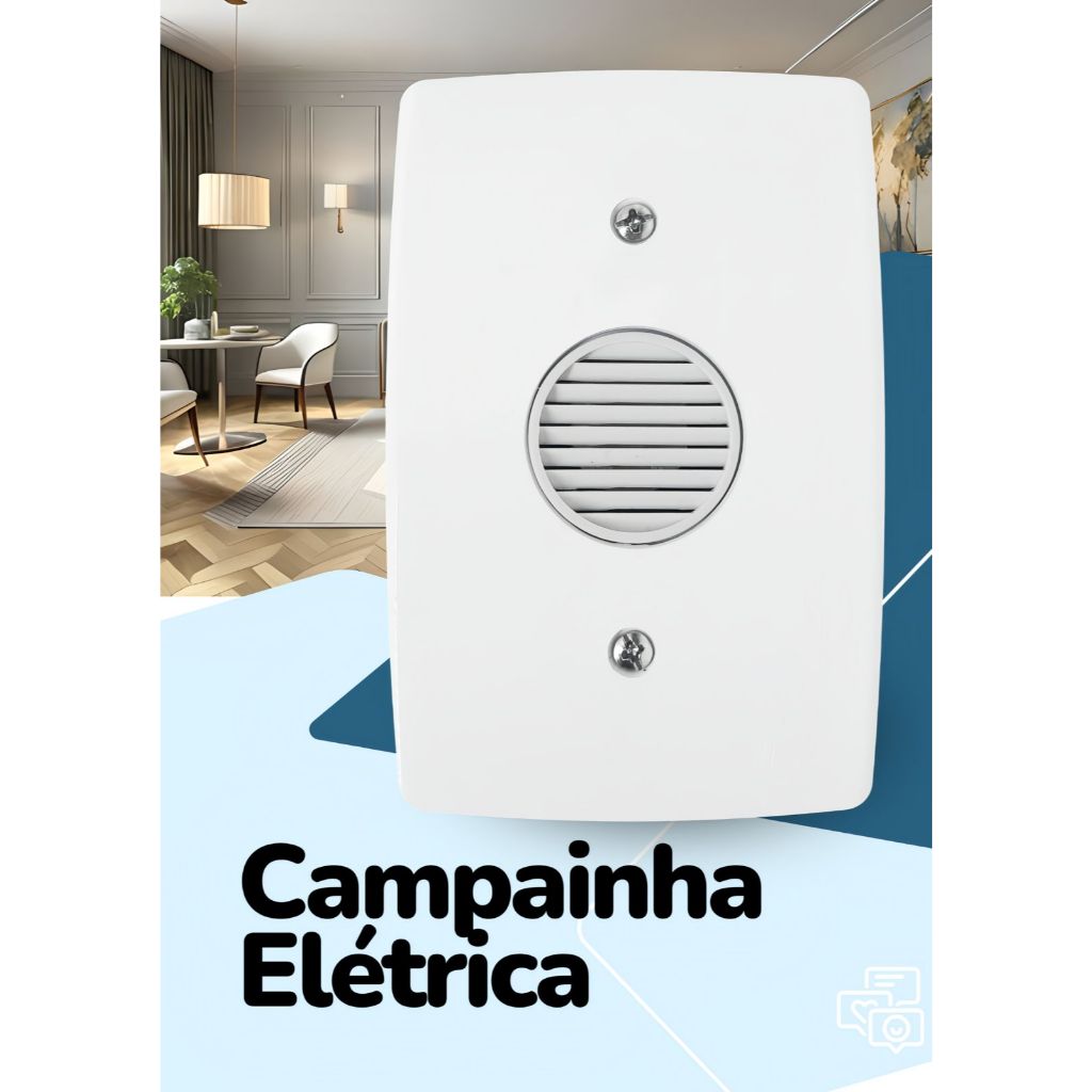 Campainha Cigarra 4x2 Blux Linha Finesse Branco (Espelho com Campainha Elétrica) em Oferta na Shopee
