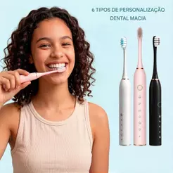 Escova De Dentes Elétrica IPX7 Com Cabeça Substituivel inteligente Ultrassônico À Prova D'água