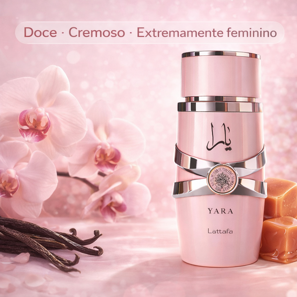 Perfume Yara Lattafa 100ml Eau de Parfum Feminino Original Importado Perfume Árabe Yara Rosa