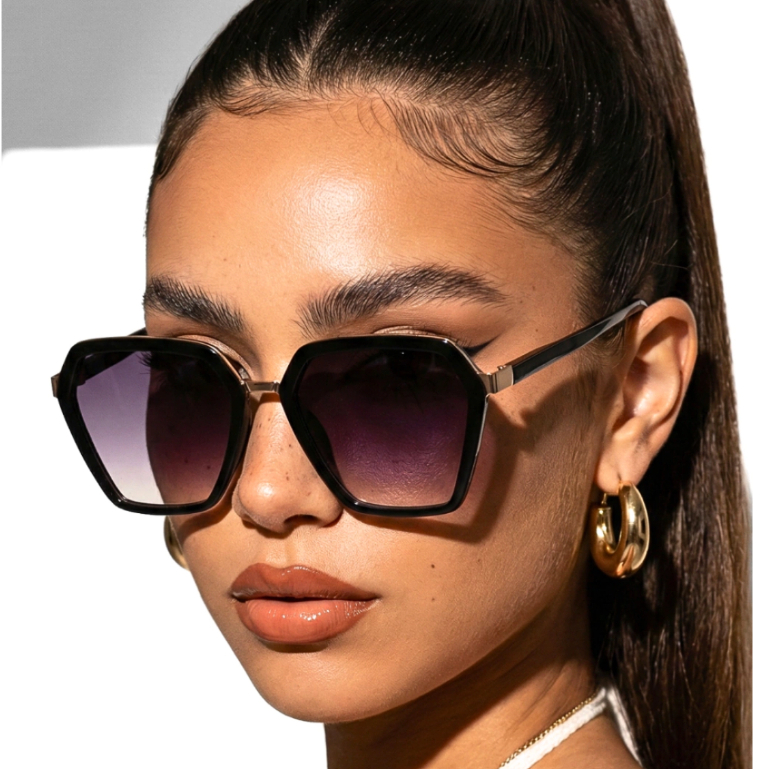 Óculos de Sol Kingston Quadrado Feminino Premium Vintage Clássico Blogueira Oldstyle Retrô uv400