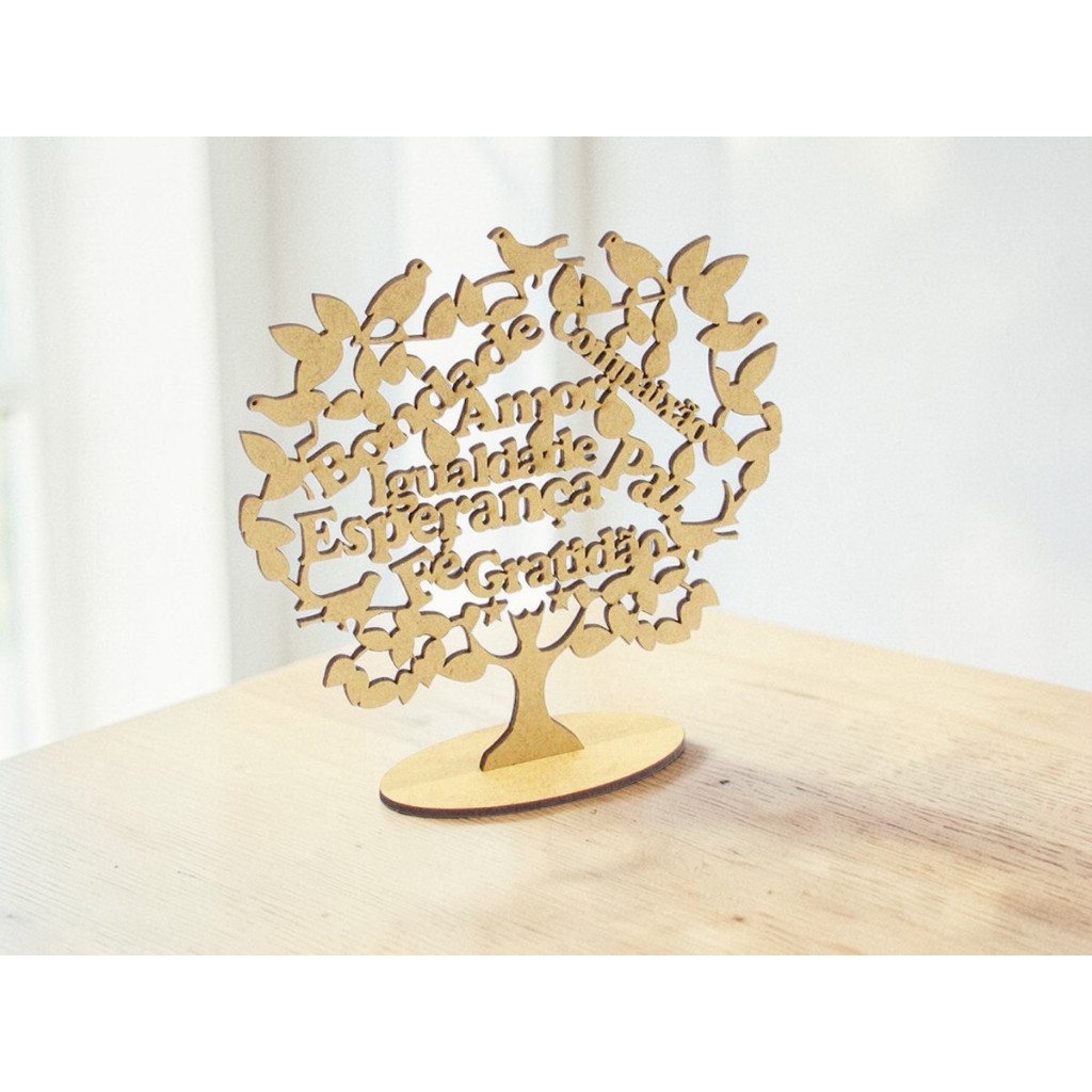 Kits Árvores Dos Desejos Mdf Cru 15cm com várias palavras  amor, gratidão, fé, paz lembrancinhas em Oferta na Shopee