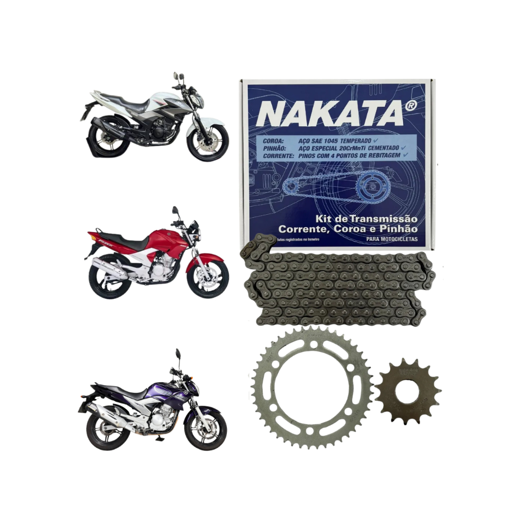 Kit Relação Transmissão Fazer 250 2005 2006 2007 2008 2009 2010 2011 2012 2013 2014 2015 2016 2017 em Oferta na Shopee