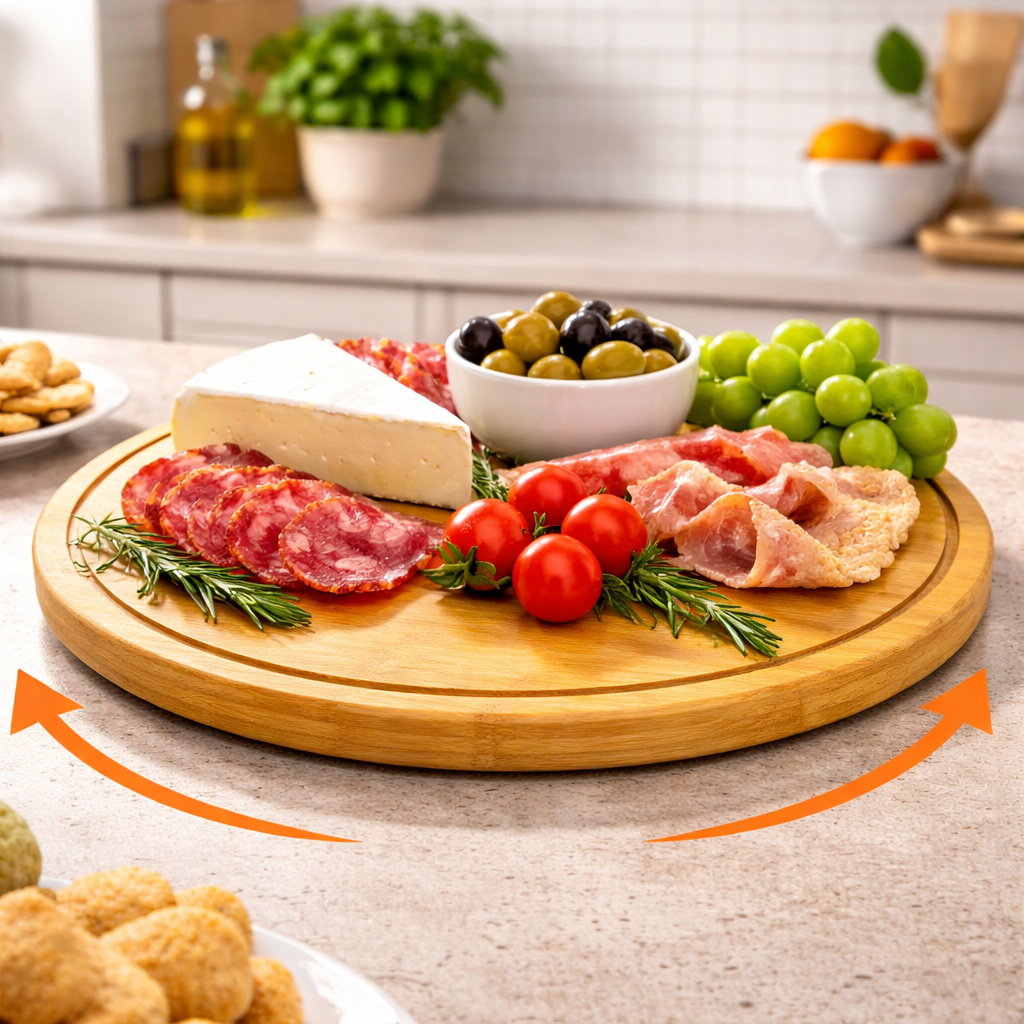 Tábua Prato Redonda Giratório 360º Bambu Frios Suporte 27,6x27,6cm em Oferta na Shopee