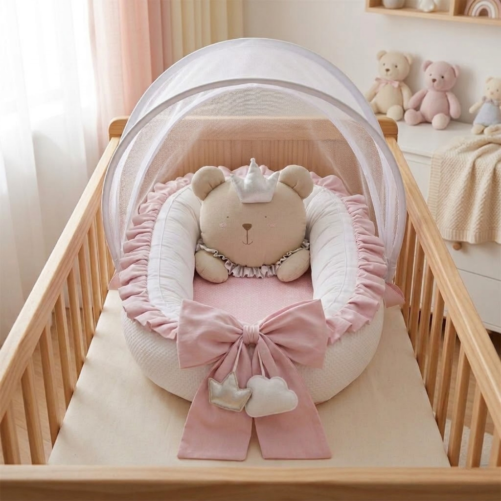 Ninho Redutor de Berço Com Mosquiteiro Universal 400 Fios Vários Modelos em Oferta na Shopee