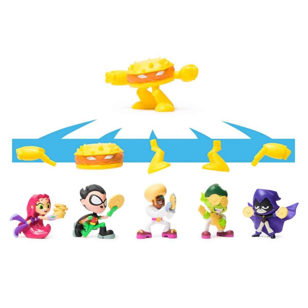 Bonecos Jovens Titãs e peça de Robô Hamburger - Teen Titans Go - Sunny - Escolha o seu