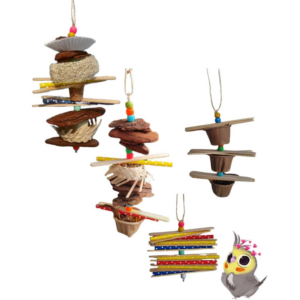 Brinquedos Interativos para calopsitas, periquito, ring neck Enriquecimento ambiental aves em Oferta na Shopee