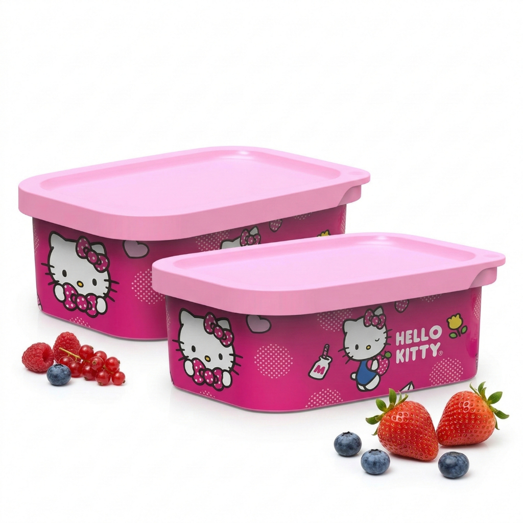 Kit 2 Potes Infantil Hello Kitty Lancheira Escolar Marmita Bebê Potinho Refeição em Oferta na Shopee