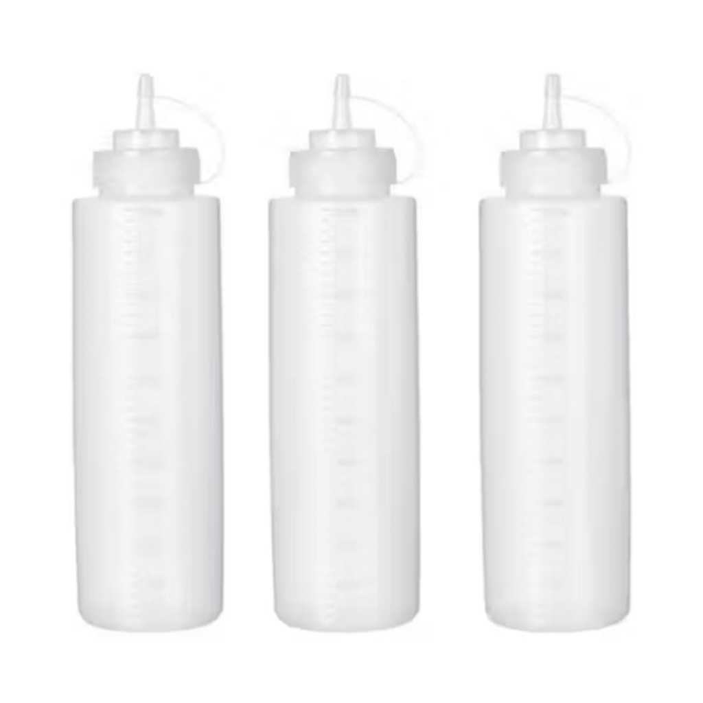 (Oferta) Bisnaga Squeeze 1 Litro Molho Catchup Mostarda Maionese Frasco Dosador 1, 2 ou 3 Unidades