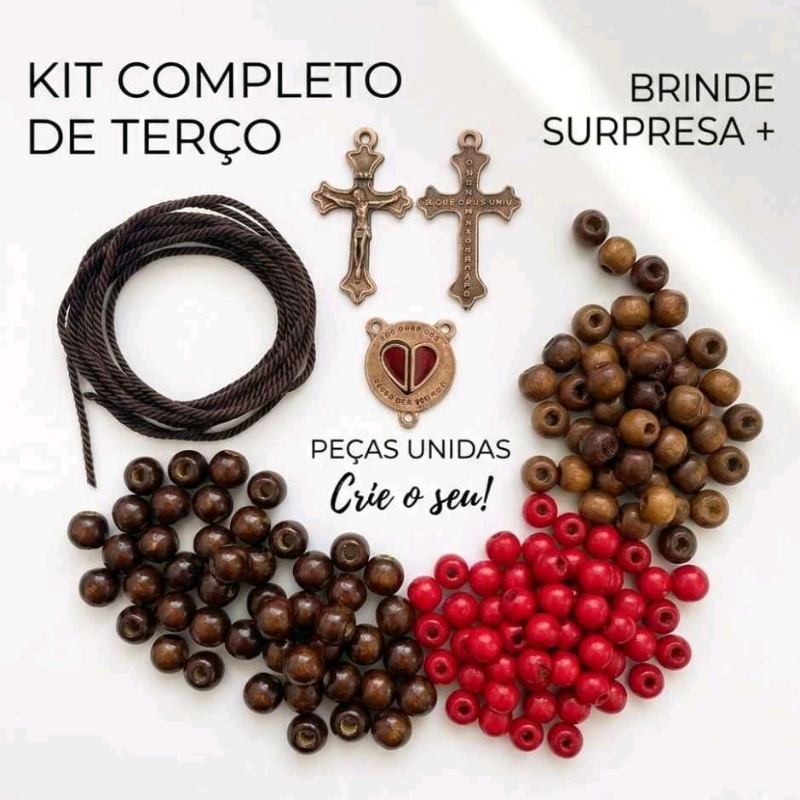Kit Completo Para Montar Terço de Casal Católico Personalizado