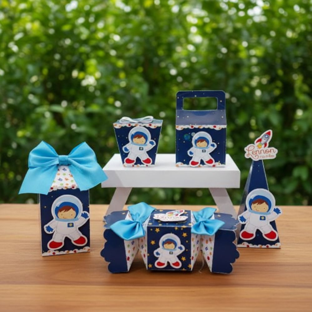 Kit Caixas Astronauta + BRINDE /Astronauta Personalizado  /Lembrancinha de Festa /Aniversário