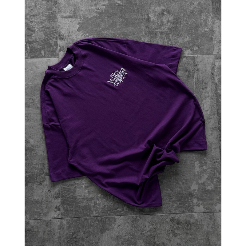 Camiseta Oversized Malhão Tripside Bordado Graffiti - Roxa