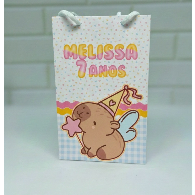 Envio Rápido Sacolinha personalizada Capivara Menina PEGUE E MONTE Personalizados lembrancinhas mimo
