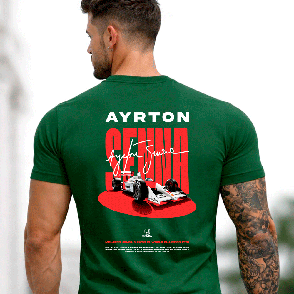 Camiseta Ayrton Senna F1 McLaren Automobilismo Unissex