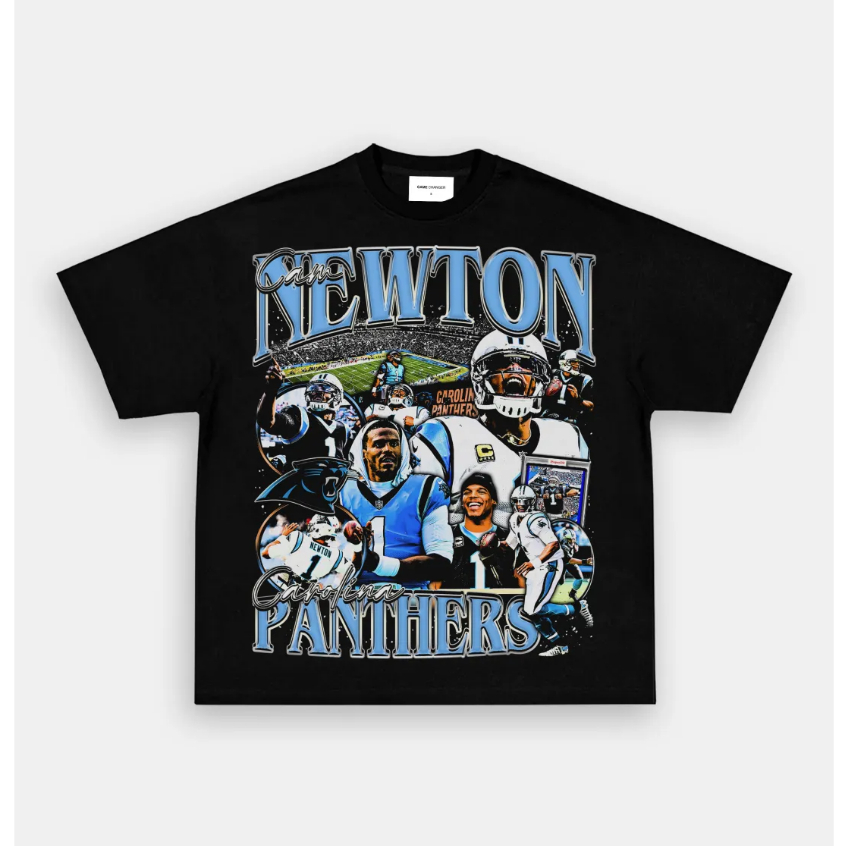Camiseta T-Shirt Básica e Oversized Vintage Algodão Futebol Americano Cam Newton Panthers Streetwear