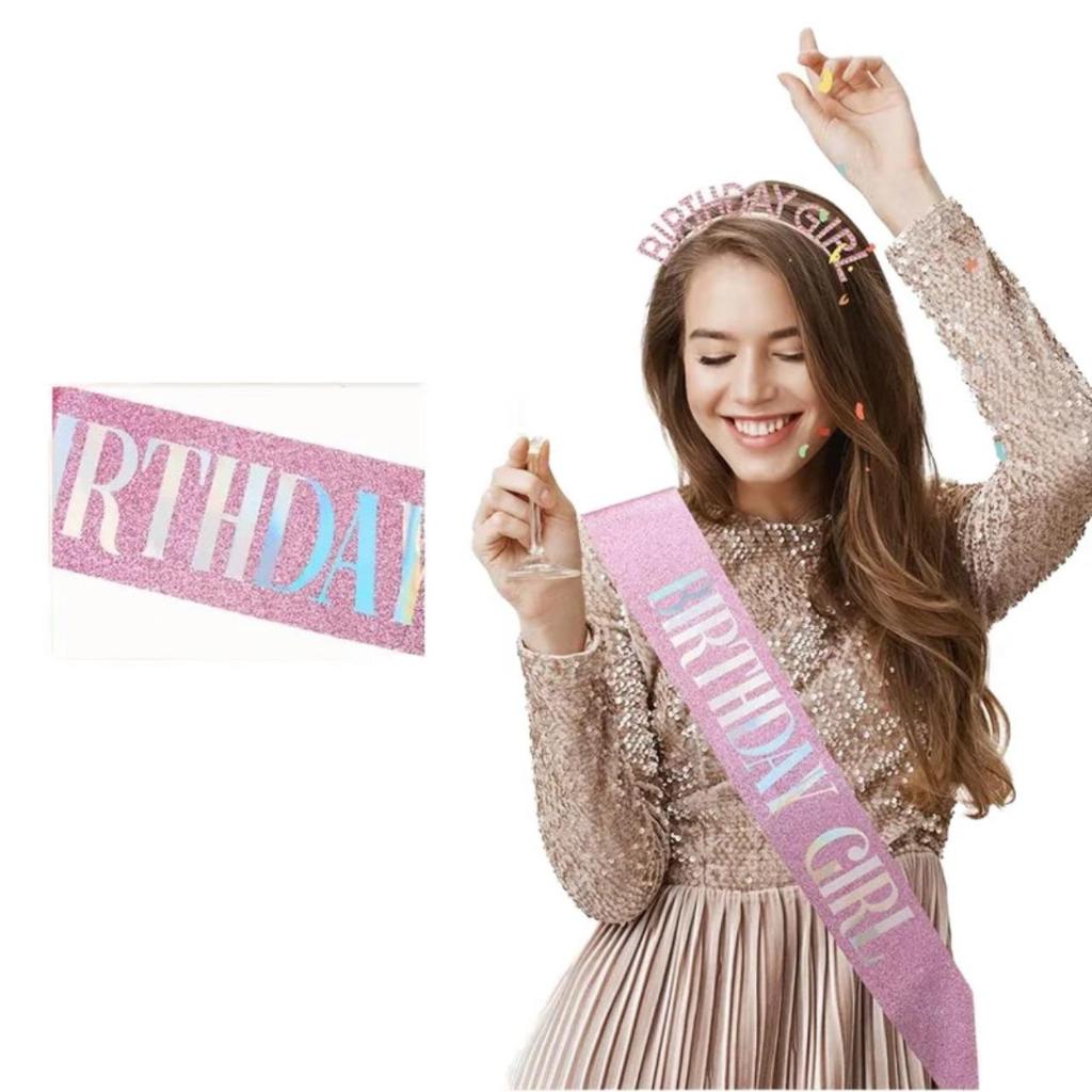 FAIXA e TIARA - Birthday Girl Aniversario