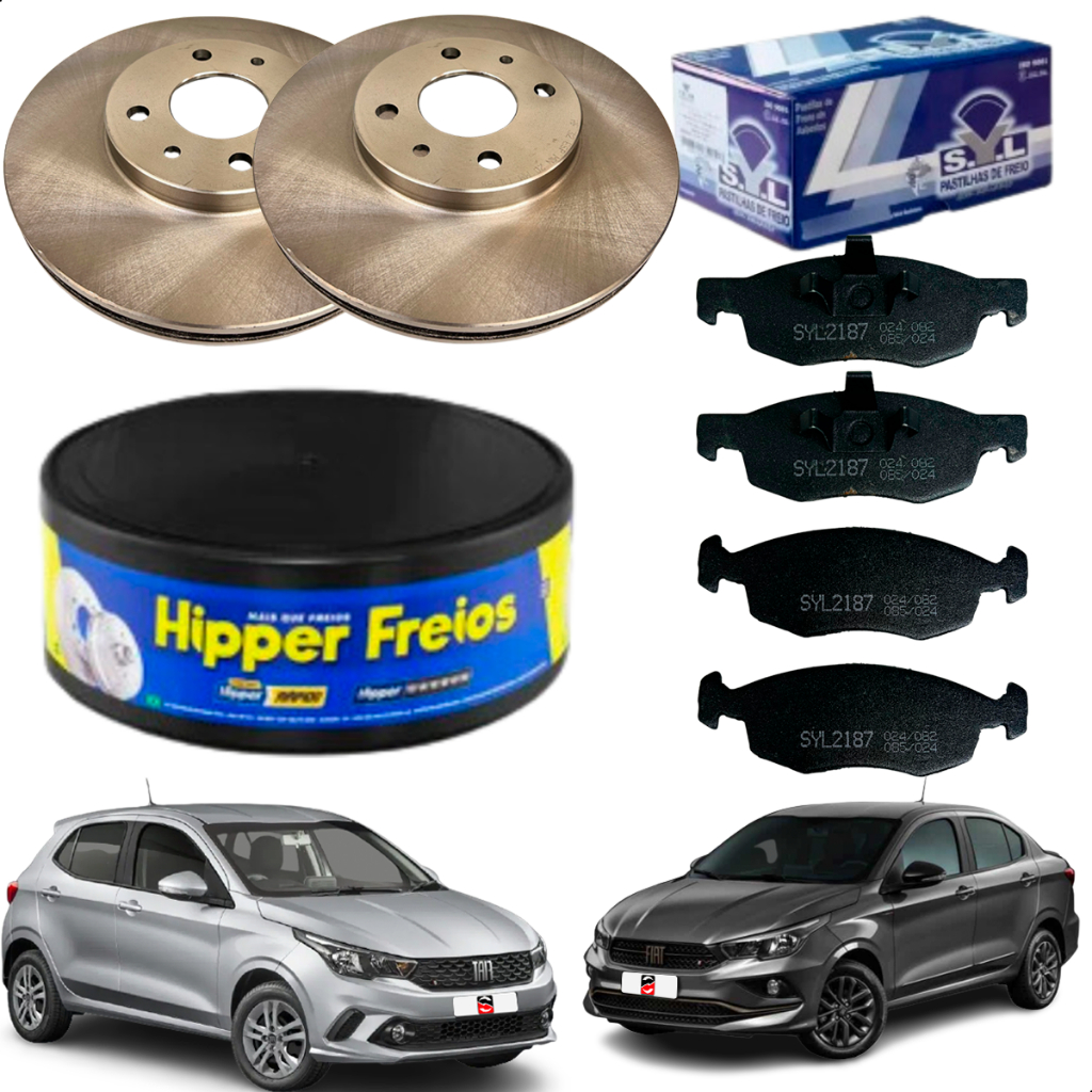 Kit Disco + Pastilha Freio Dianteiro Fiat Argo Cronos 1.3