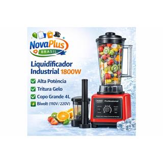 Liquidificador Profissional Alta Rotação 1500W 1800W Copo Inox 2L 3L 4L Triturador Industrial Cozinha Potente
