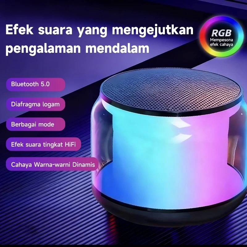 Caixa de Som Sem Fio Bluetooth Portátil Áudio HD Estéreo com Luz LED Super Bass