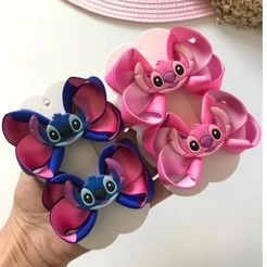 Laço Cabelo Infantil Stitch Parzinho Boutique Azul e Rosa Para Meninas