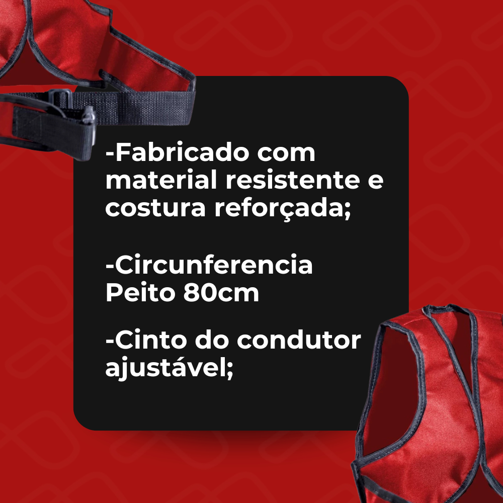 Colete Cinto de Segurança Infantil Para Moto Vermelho Garupa Criança Filho Seguro Firme Resistente