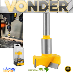 Fresa com Dentes Para Dobradiça 35mm 2 Dentes Vonder Madeira Derivados Tupia Resistente Premium