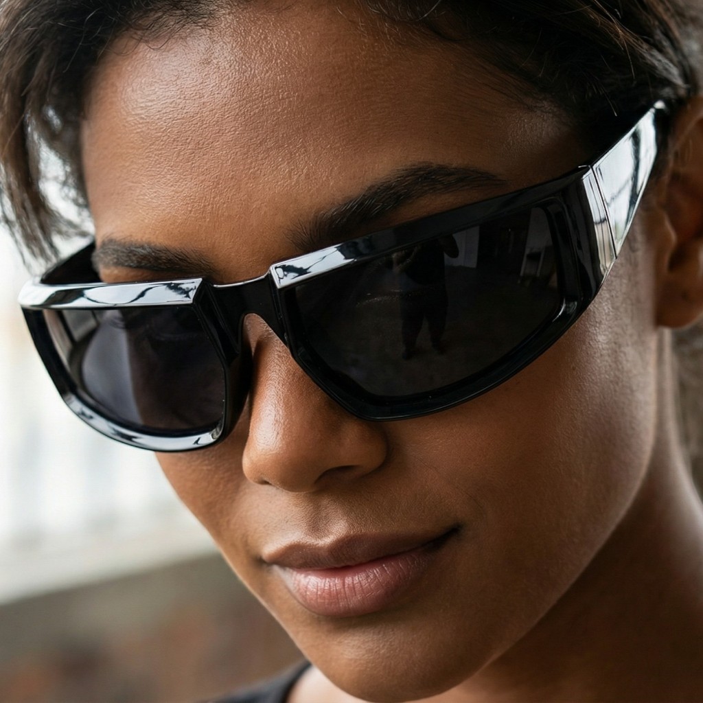 Óculos de Sol Esportivo, Lente Retangular Proteção Solar Y2K Unissex. Estilo Moderno Premium MD-64