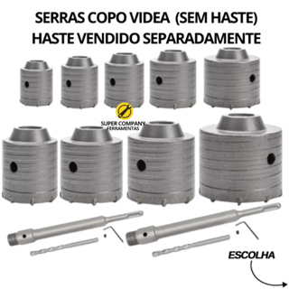 Serra Copo Videa P/ Parede Concreto 30 a 125mm Rosca M22 Haste Sds 160mm, 250mm, 400mm - Escolher em Oferta na Shopee
