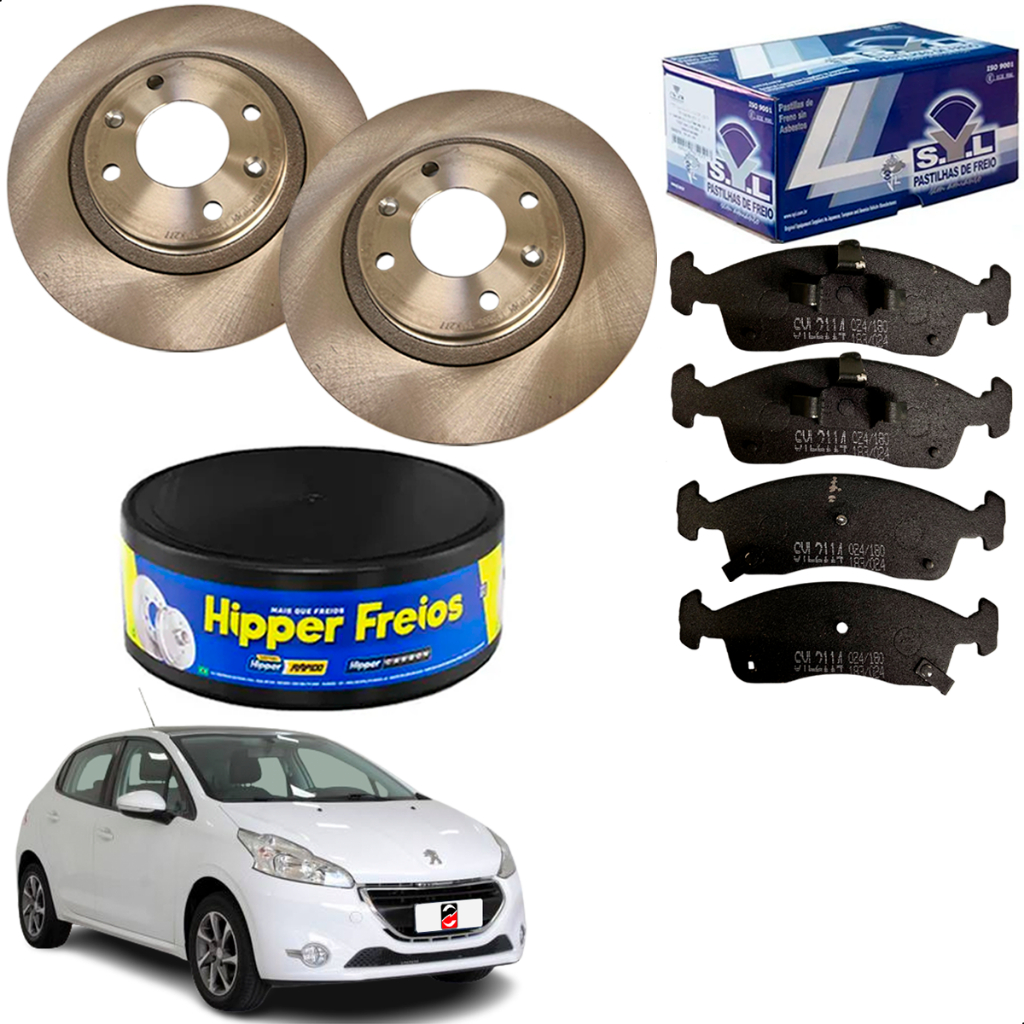 Discos E Pastilhas Peugeot 208 2013 2014 2015 2016 2017 2018