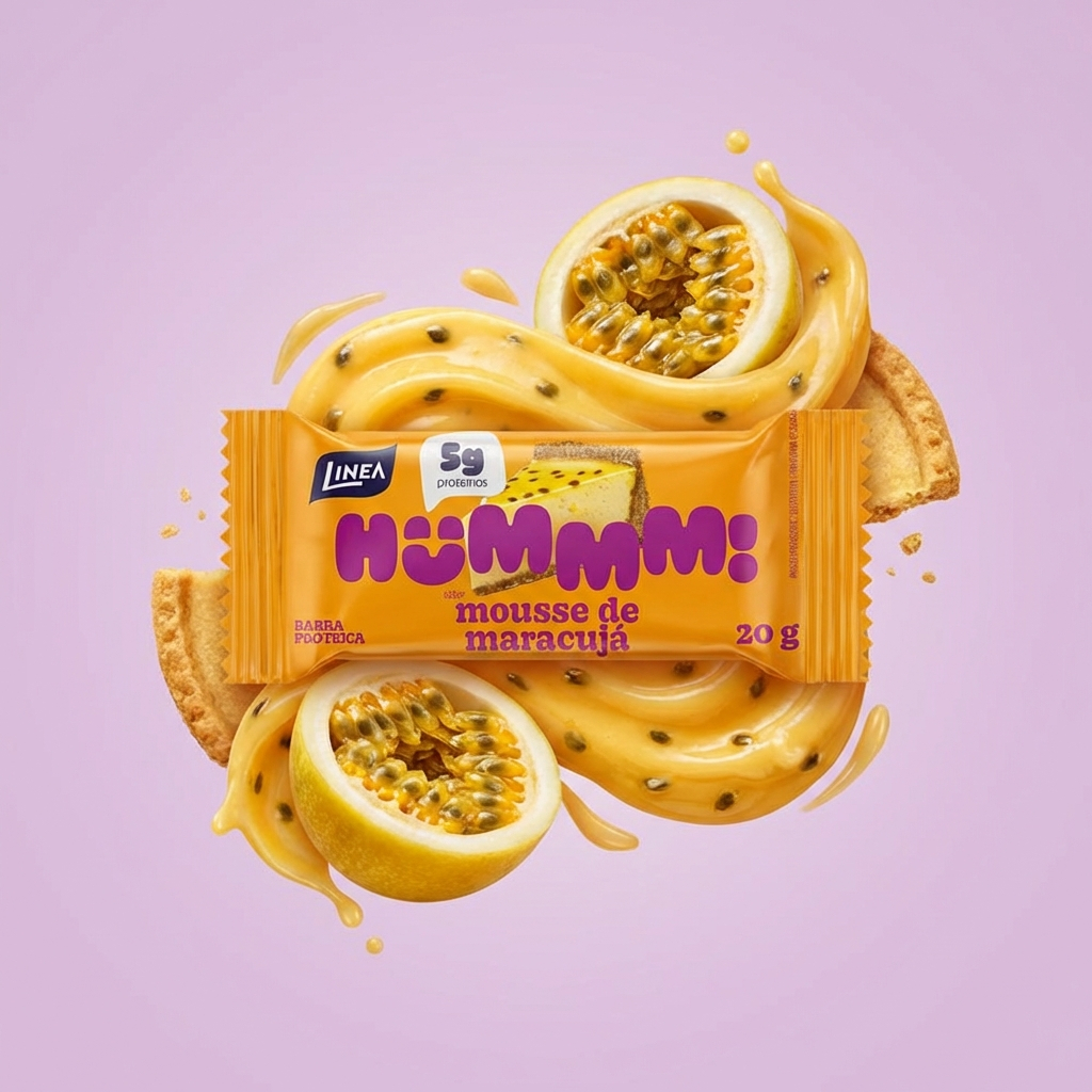 Hummm! Docinho Proteico Sabor Mousse de Maracujá - Caixa com 12 unidades de 20g