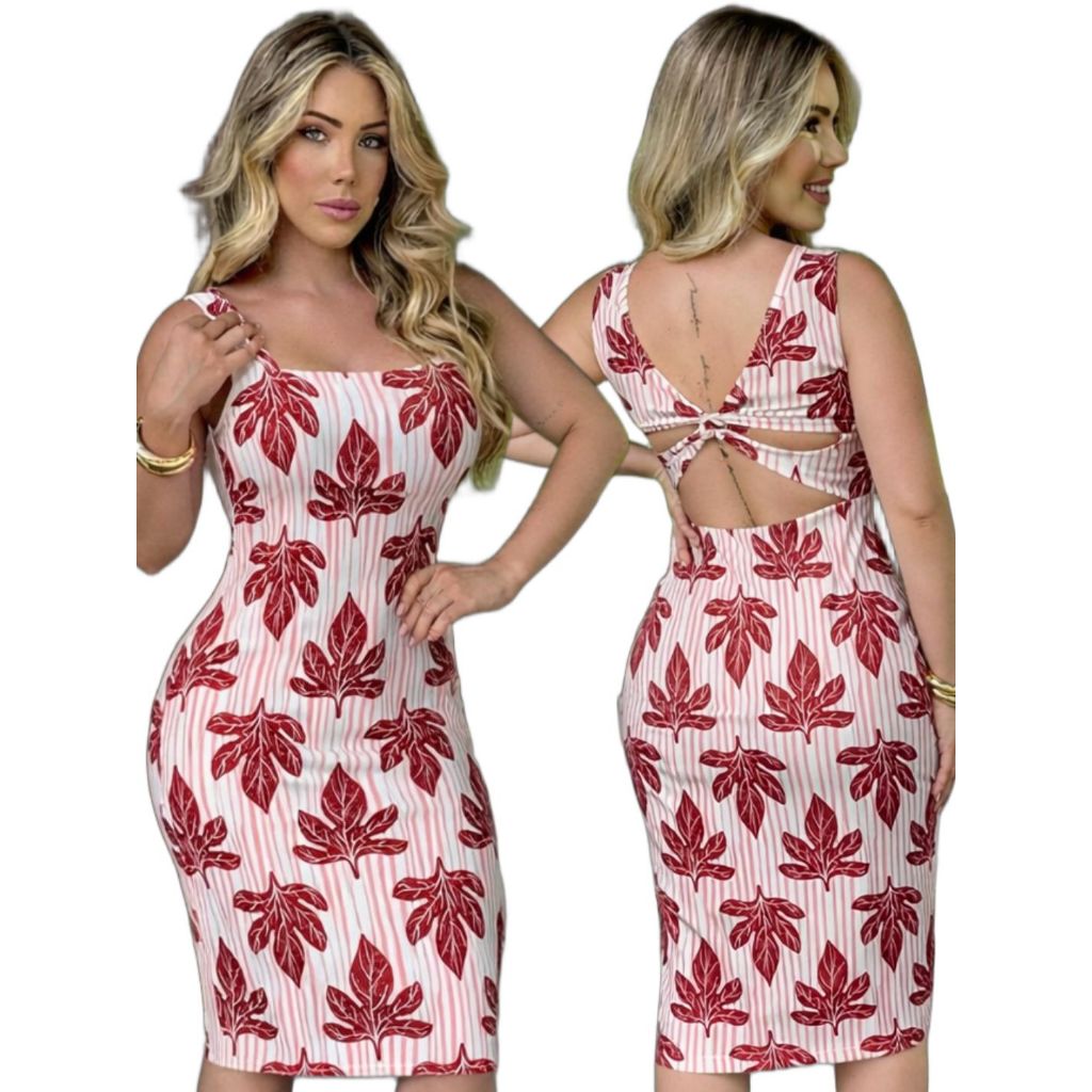 Vestido Feminino Midi Suede Canelado Estampado