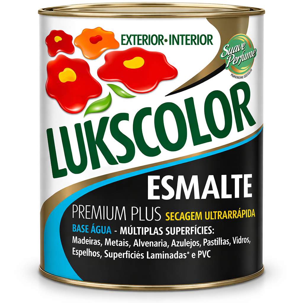Esmalte base Agua 900ml lukscolor branco acetinado