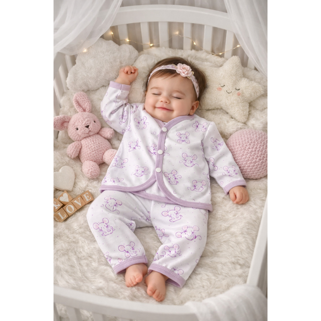 Pijama Estilo Americano Manga longa de botão Menina e Menino Roupa de Bebê para Dormir Recém Nascido em Oferta na Shopee