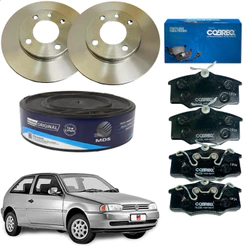 2 Discos Freio + Pastilhas Gol Bola 95 96 97 98 99 00