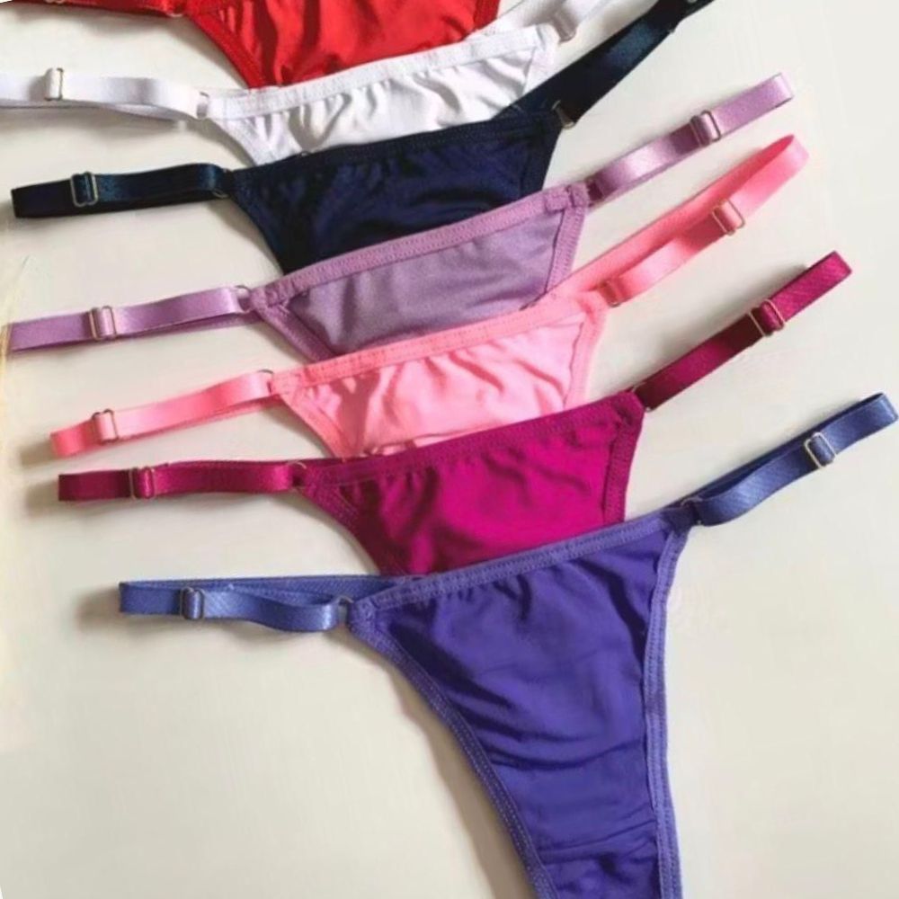 Kit 3 Tanga Feminina Calcinha String Fio Dental e Fio Duplo Tira Regulagem Pronta Entrega Promoção