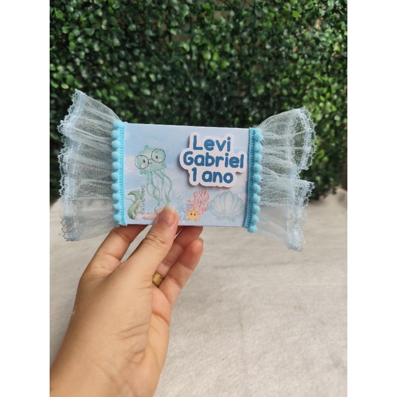KIT 6 LEMBRANCINHAS PORTA KIT KAT FUNDOS DO MAR, MIMOS DE LUXO, CAIXAS PERSONALIZADAS