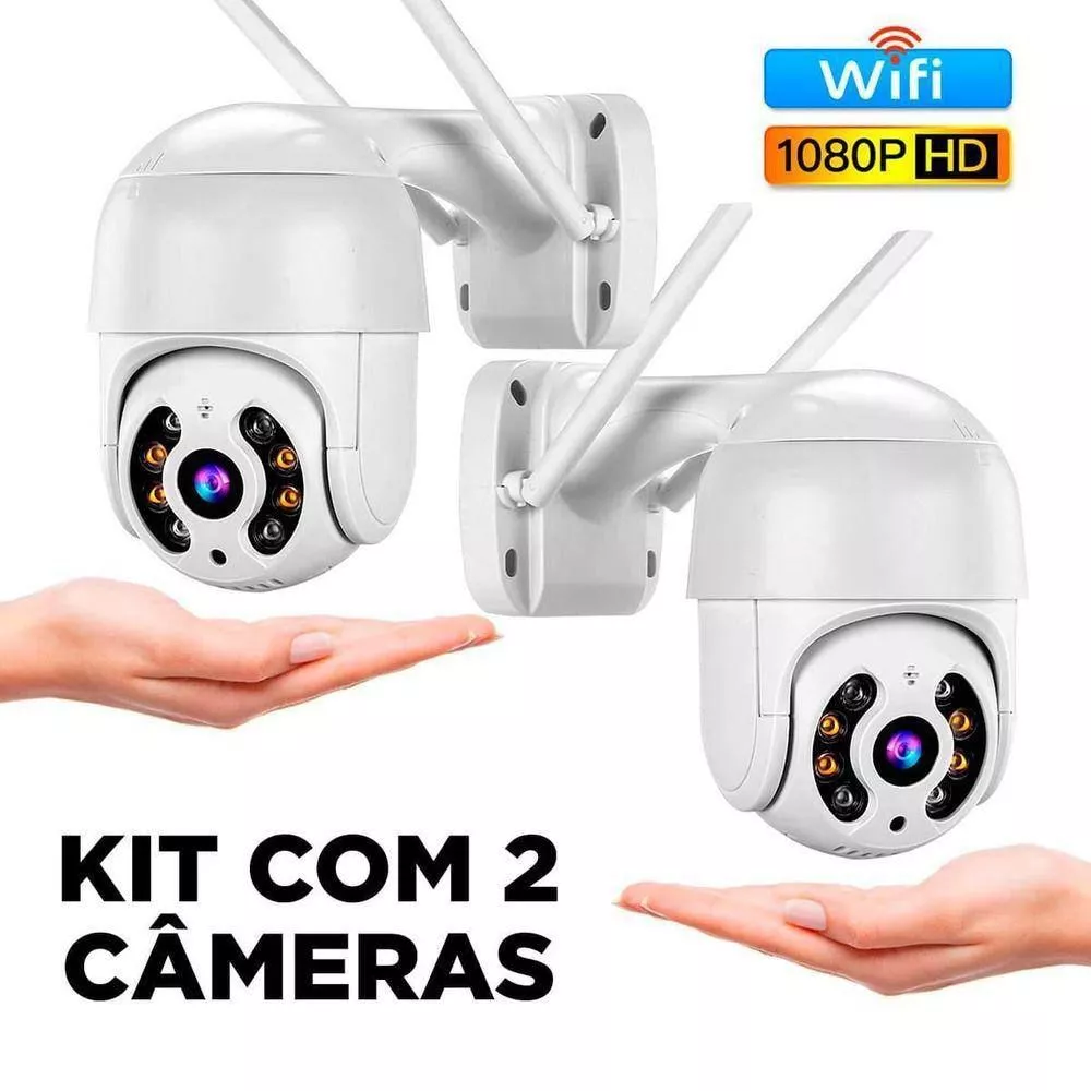 kit 2 câmeras de segurança wi-fi externa aplicativo yoosee ou icsee visão noturna IP66- Bivolt