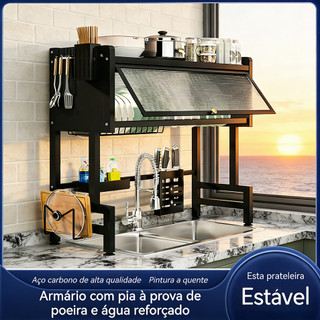 Escorredor de Louça Cozinha Suspenso Pia Rack Organizador Modular Autosustentável 2 e 3 C…