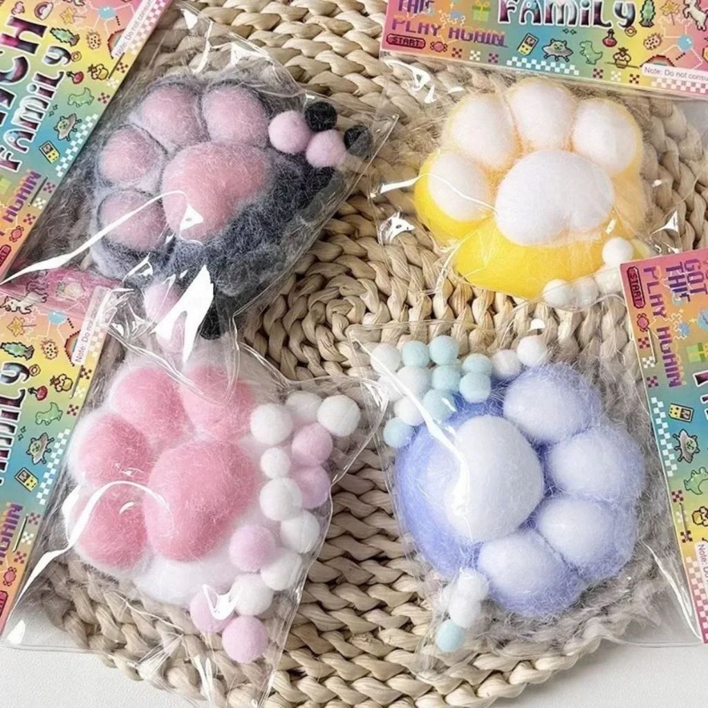  Brinquedos Squishy De Aperto De Pata De Gato Soft Com Bola para Alívio De Estresse Presentes