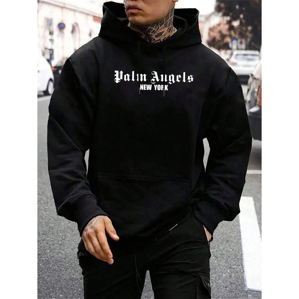 Moletom Palm Angels Com Capuz Canguru Masculino Blusa Casaco de Frio