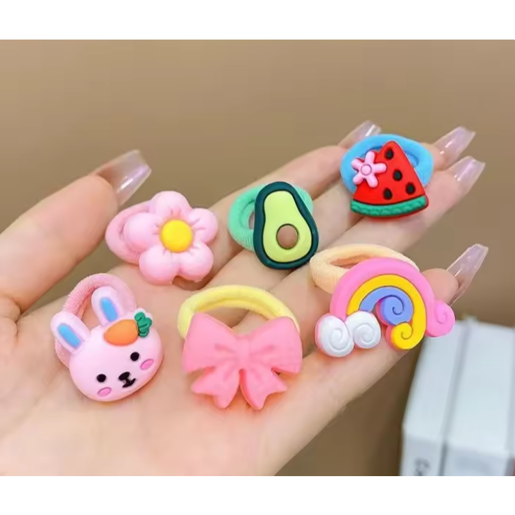 Kit c/50/100/150 Laços De Cabelo Elásticos Estilo Coreano Para Crianças , Faixas Não Danificadas Meninas , Acessórios